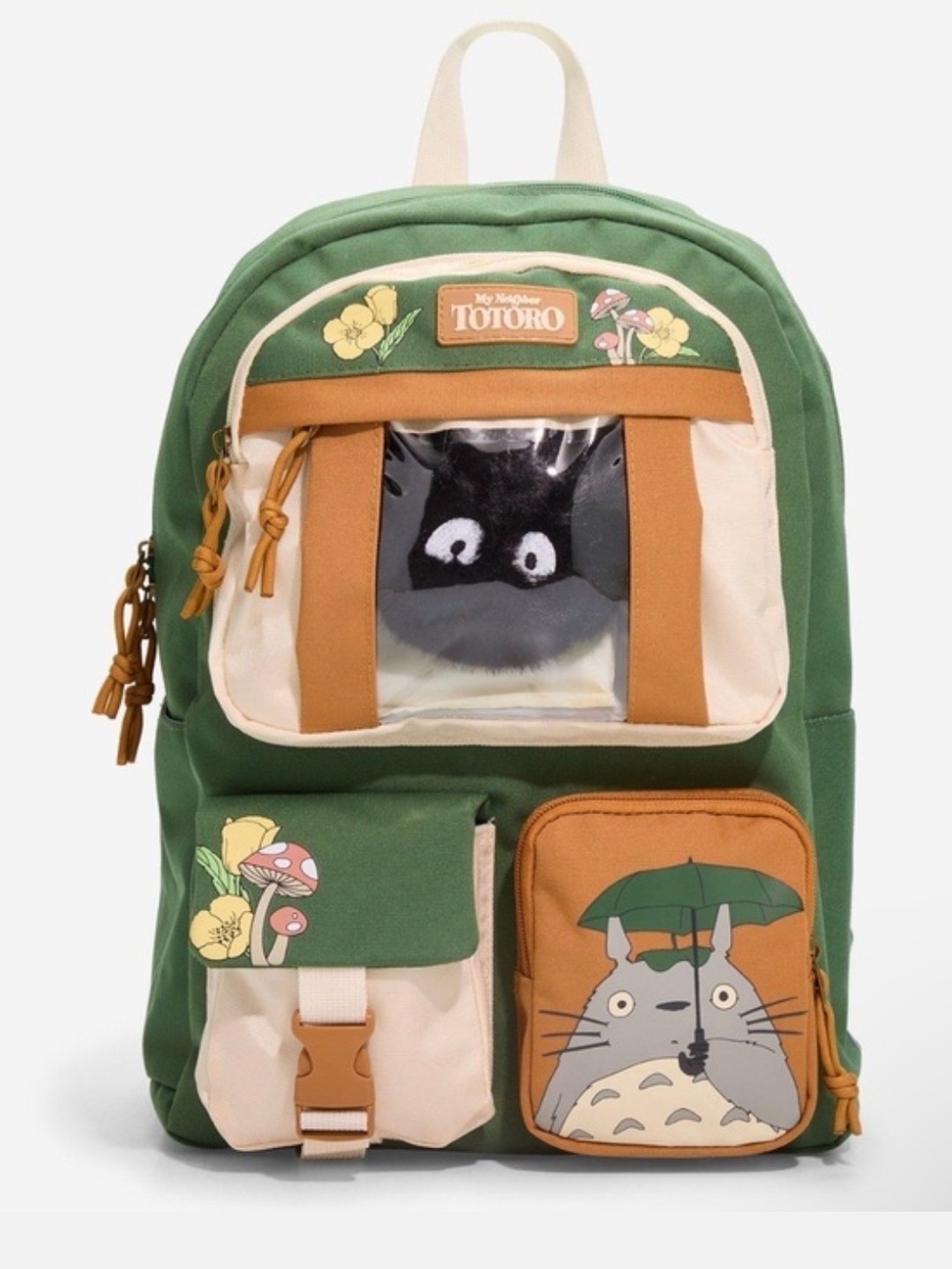 Hot Topic Green Cream Brown Totoro Window Backpack